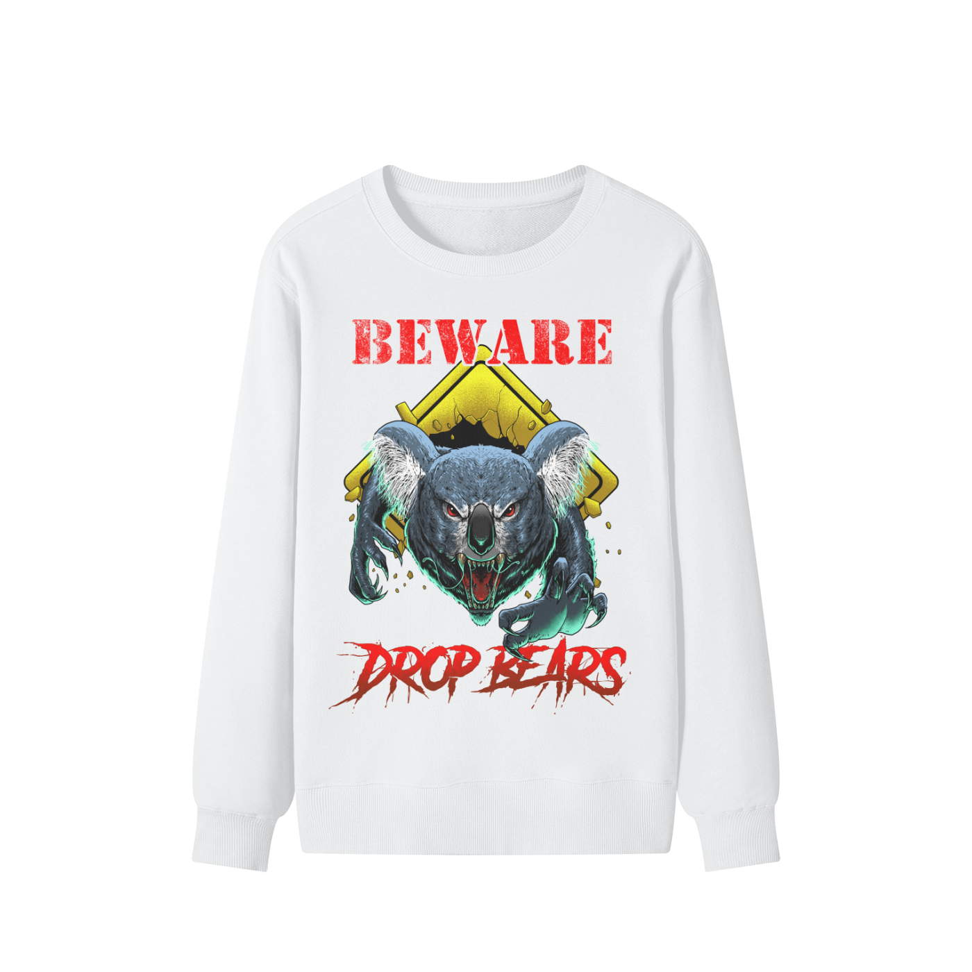 Beware Drop Bear Classic White Sweatshirt