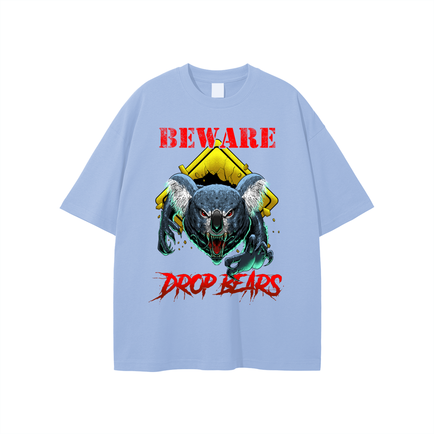 Beware Drop Bear Classic Light Steel Blue Tee