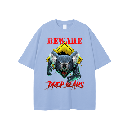 Beware Drop Bear Classic Light Steel Blue Tee