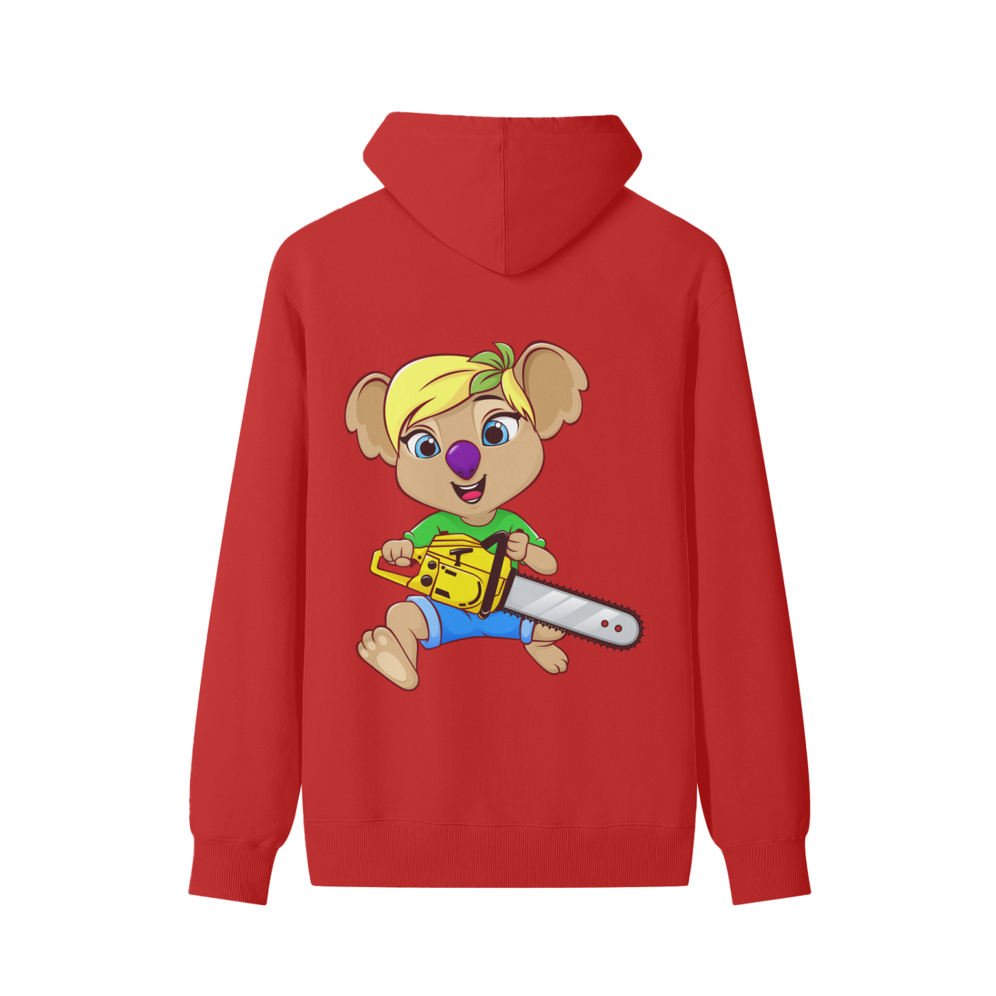 Disney Style Koala Chainsaw Classic Red Hoodie