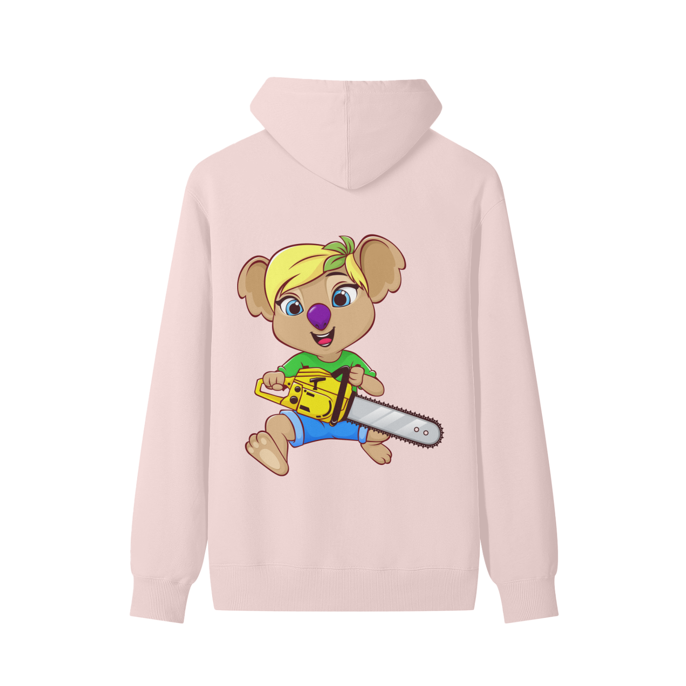 Disney Style Koala Chainsaw Classic Light Pink Hoodie