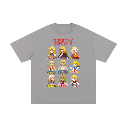 Sabrina Carpenter Anime Art Styles Light Grey Classic Tee, Naruto, Bleach, Dragonball Z, Pokémon, One Piece, Sailor Moon, My Hero Academia, Jojo's Bizarre Adventure, Demon Slayer