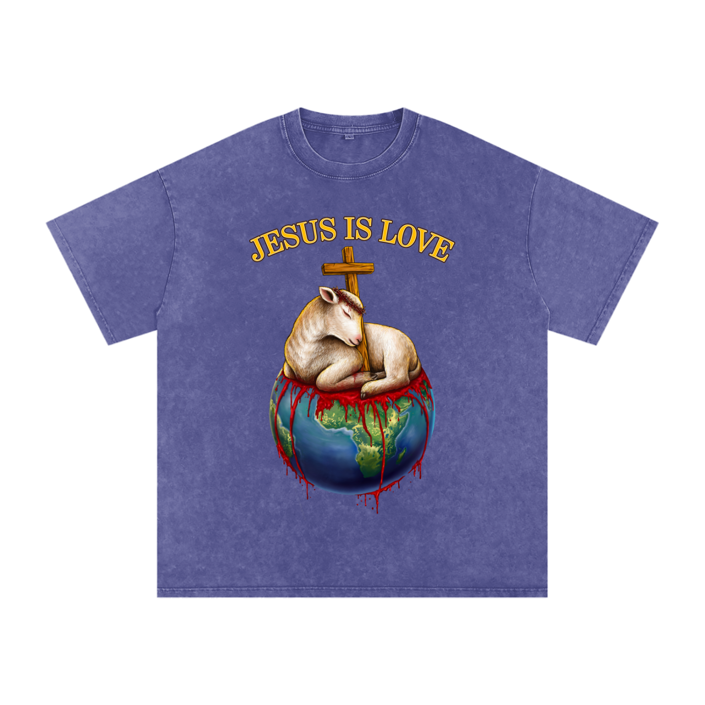 Jesus Is Love Acid Wash Purple Haze Tee