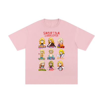 Sabrina Carpenter Anime Art Styles Pink Classic Tee, Naruto, Bleach, Dragonball Z, Pokémon, One Piece, Sailor Moon, My Hero Academia, Jojo's Bizarre Adventure, Demon Slayer