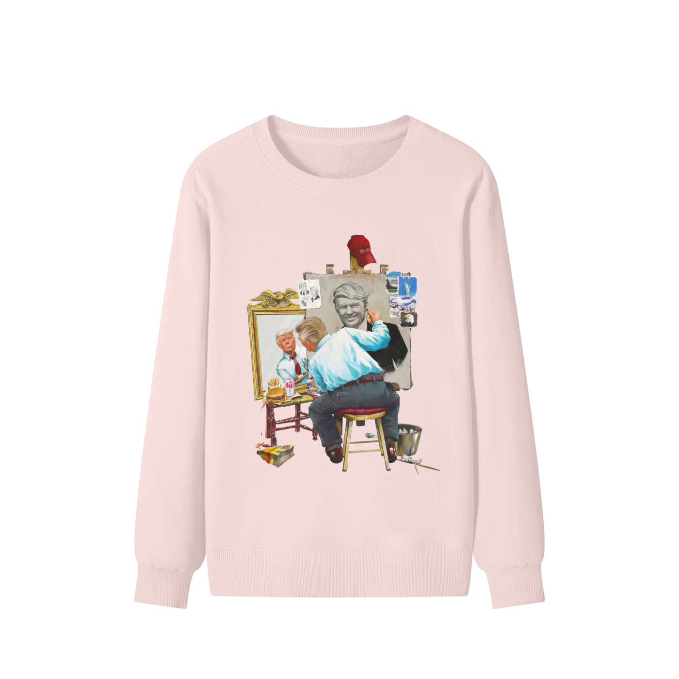 Donald Trump Triple Self Portrait Classic Light Pink Sweatshirt