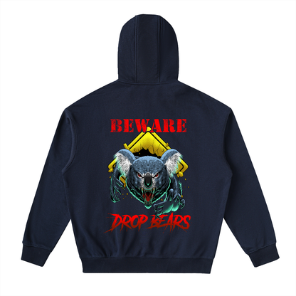Beware Drop Bear Navy Blue Classic Zip-Up Hoodie