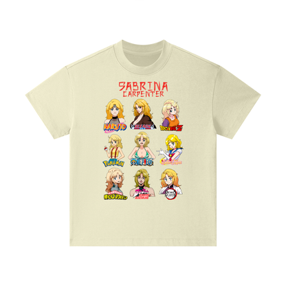 Sabrina Carpenter Anime Art Styles Light Khaki Classic Kids' Tee, Naruto, Bleach, Dragonball Z, Pokémon, One Piece, Sailor Moon, My Hero Academia, Jojo's Bizarre Adventure, Demon Slayer