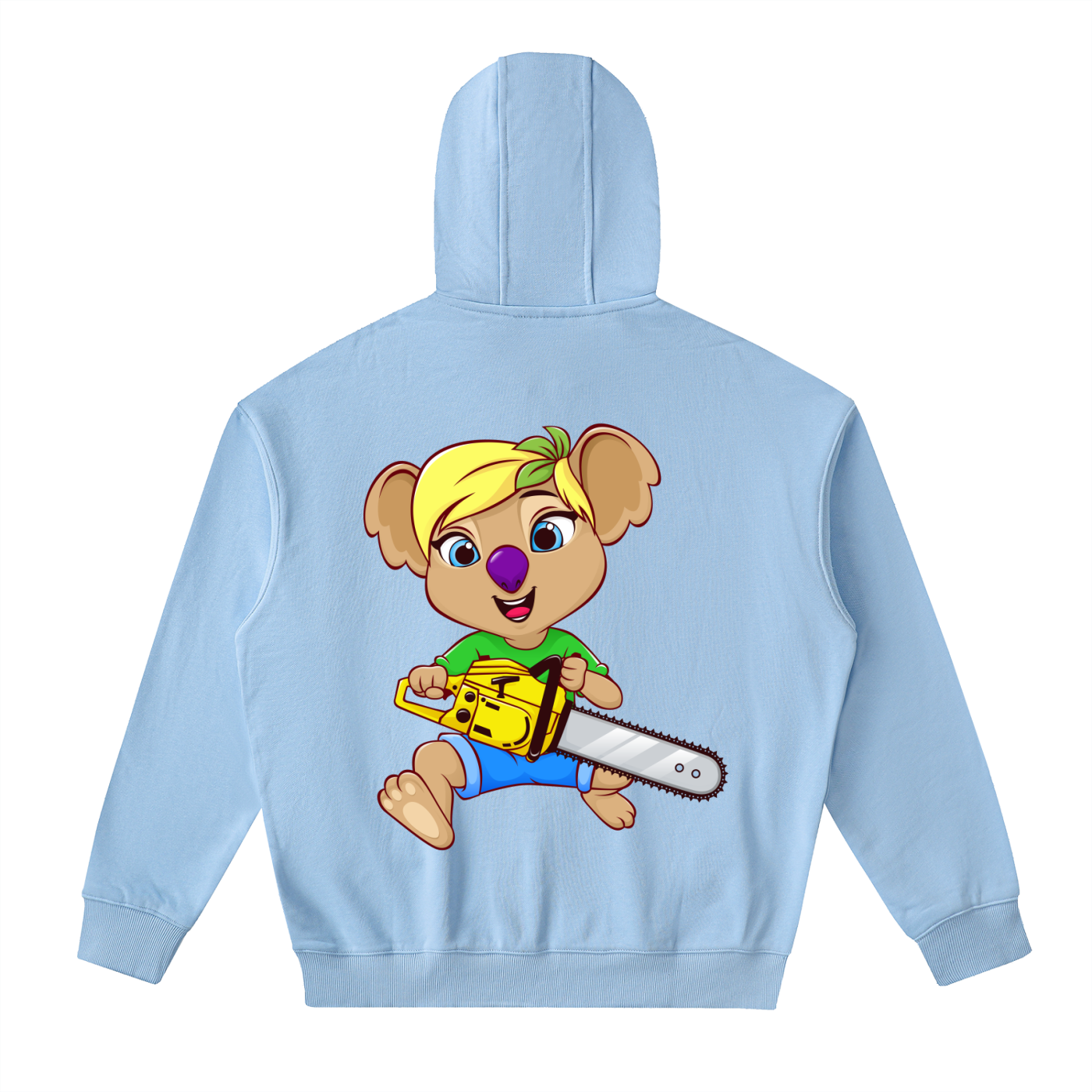 Disney Style Koala Chainsaw Sky Blue Classic Zip-Up Hoodie