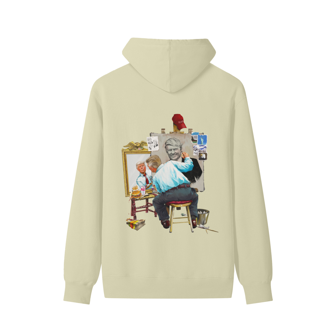 Donald Trump Triple Self Portrait Classic Khaki Hoodie