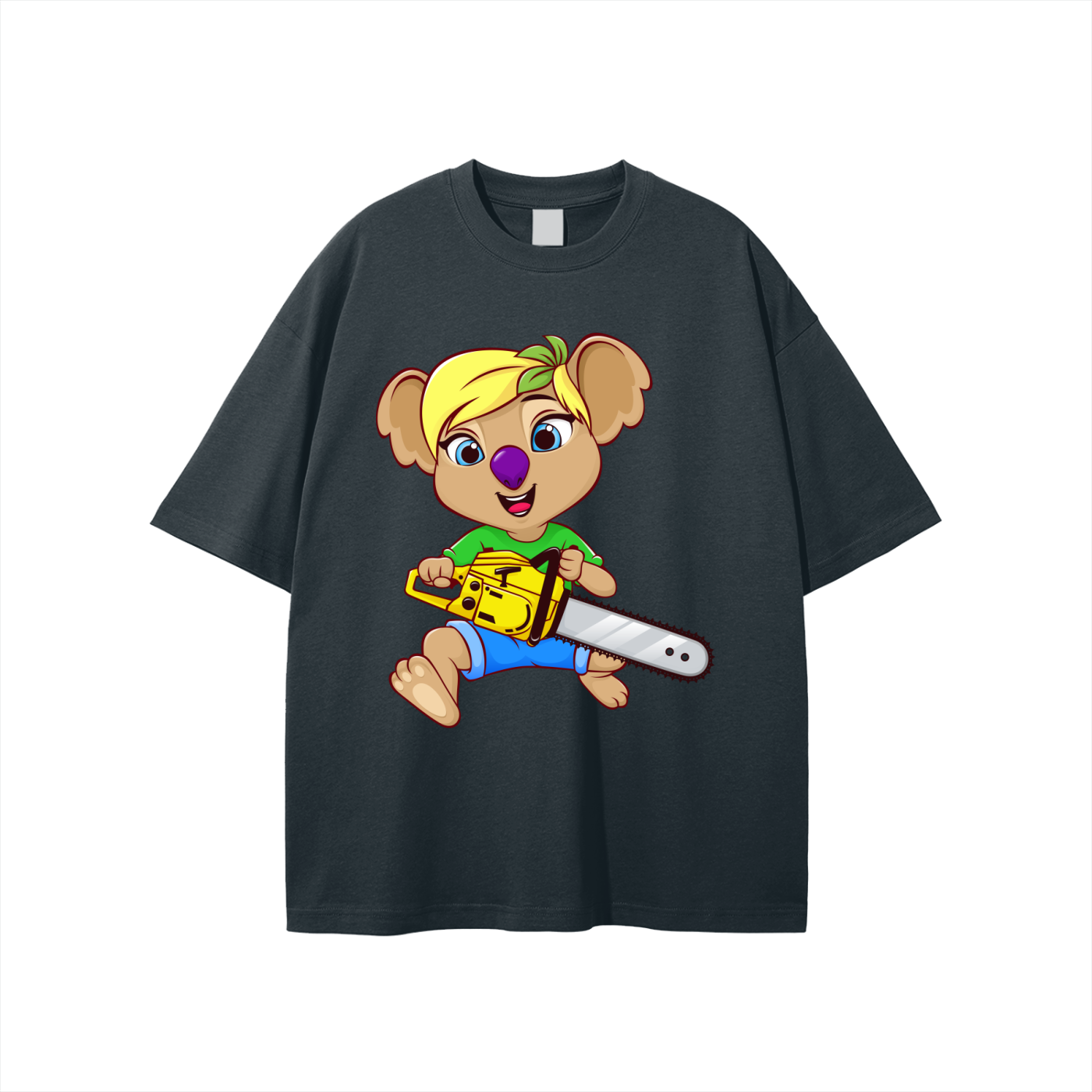 Disney Style Koala Chainsaw Classic Dark Slate Grey Tee
