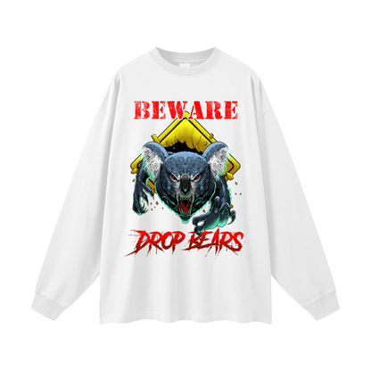 Beware Drop Bear White Classic Long Sleeve Tee