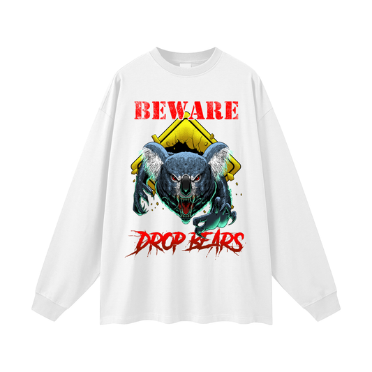 Beware Drop Bear White Classic Long Sleeve Tee