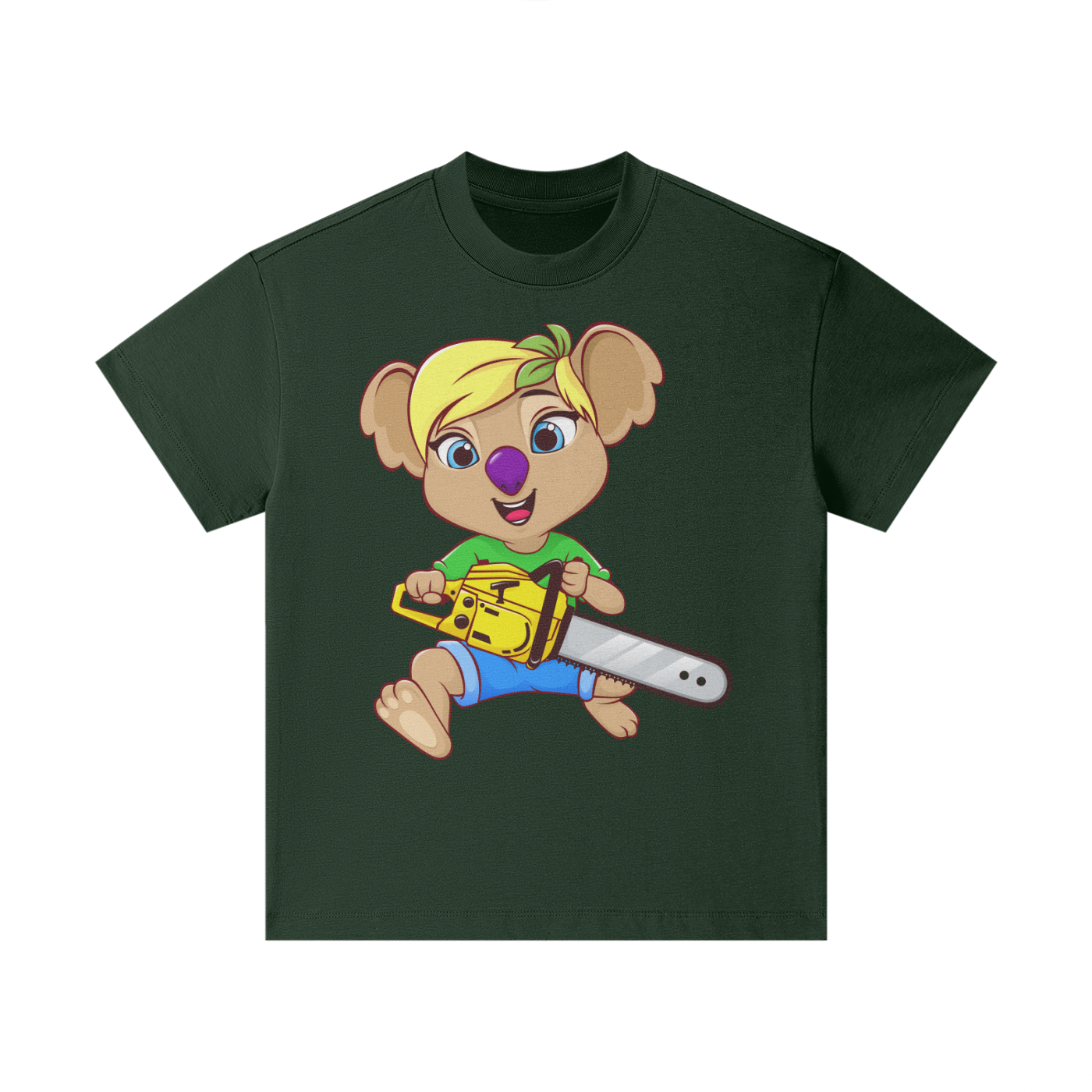 Disney Style Koala Chainsaw Classic Forest Green Kids' Tee