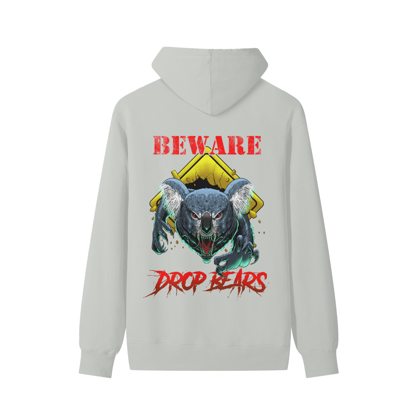 Beware Drop Bear Classic Sage Grey Hoodie