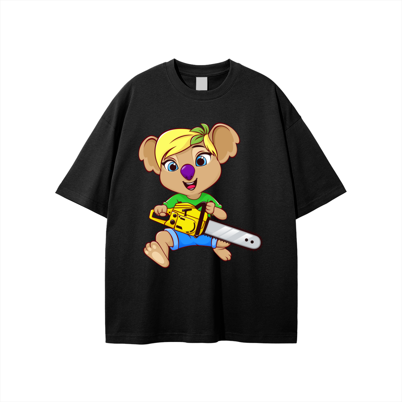 Disney Style Koala Chainsaw Classic Black Tee