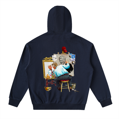 Donald Trump Triple Self Portrait Navy Blue Classic Zip-Up Hoodie