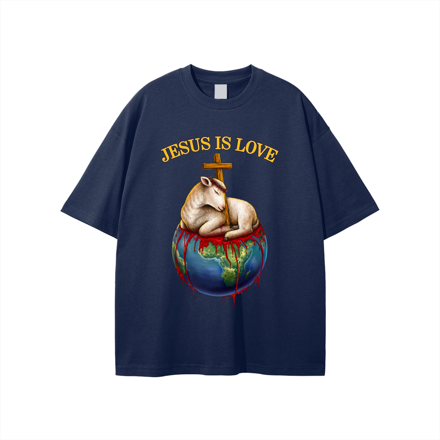 Jesus Is Love Classic Navy Blue Tee