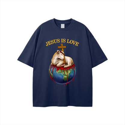 Jesus Is Love Classic Navy Blue Tee