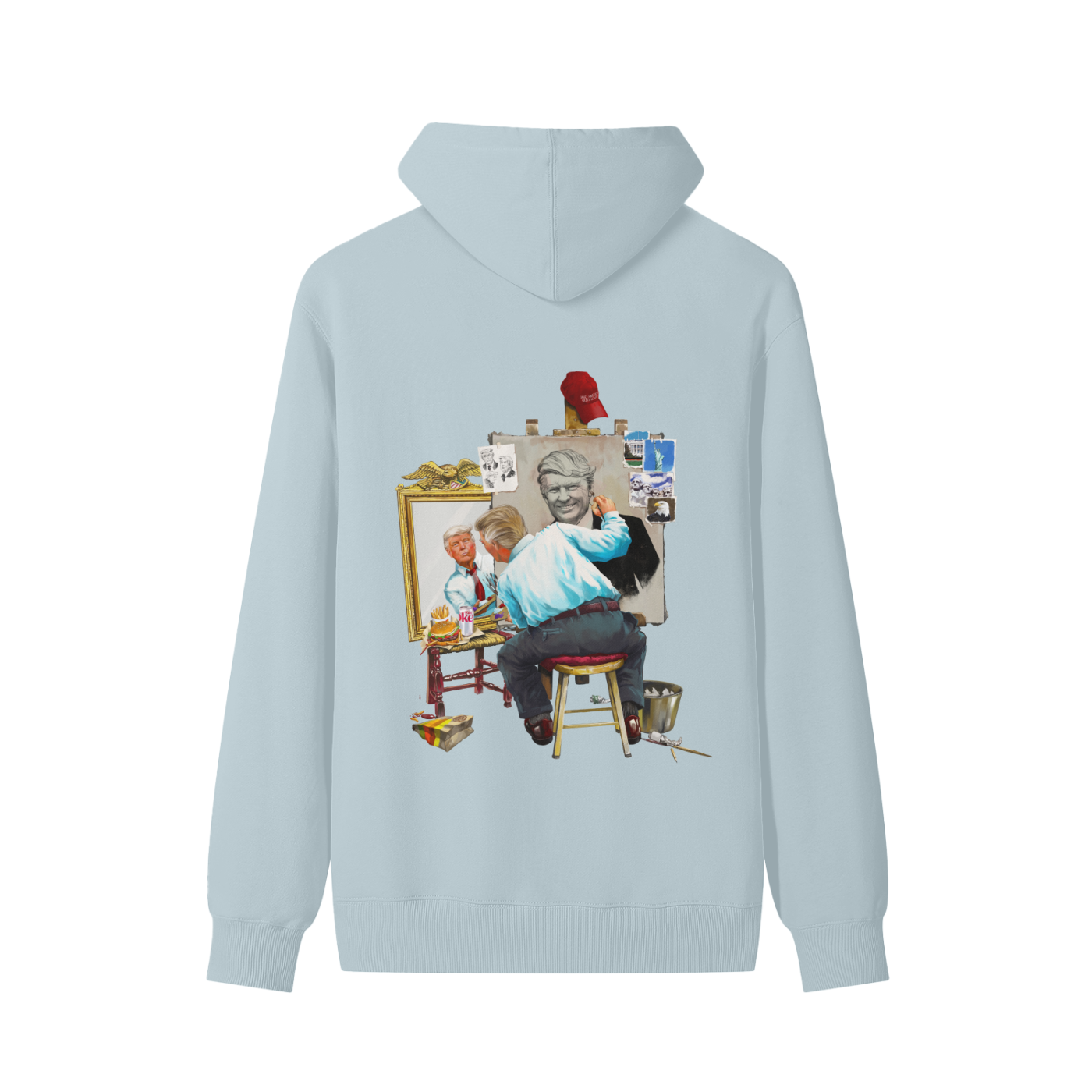 Donald Trump Triple Self Portrait Classic Pale Aqua Hoodie