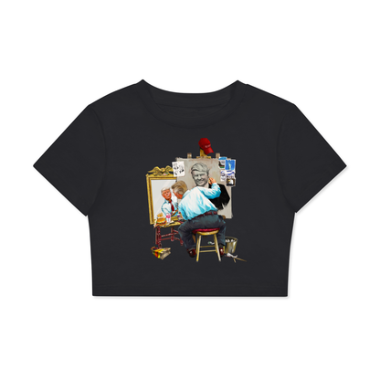 Donald Trump Triple Self Portrait Black Classic Women’s Crop Top Tee