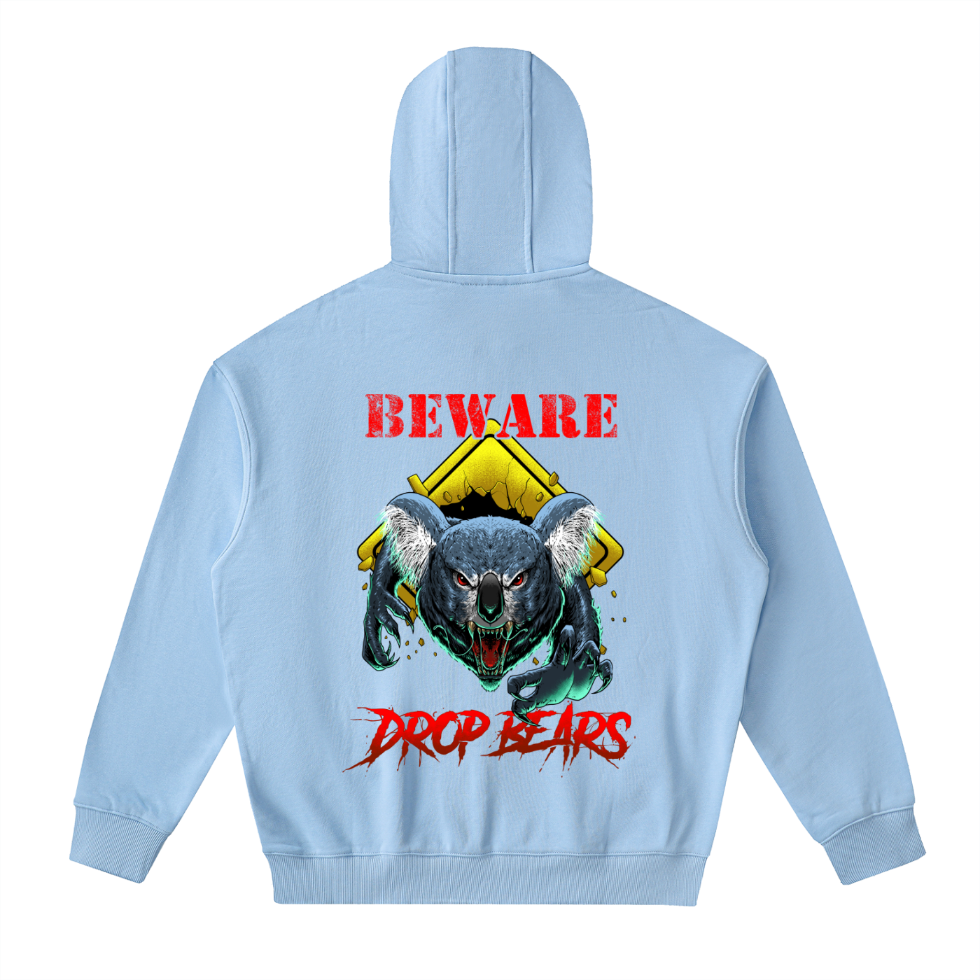 Beware Drop Bear Sky Blue Classic Zip-Up Hoodie