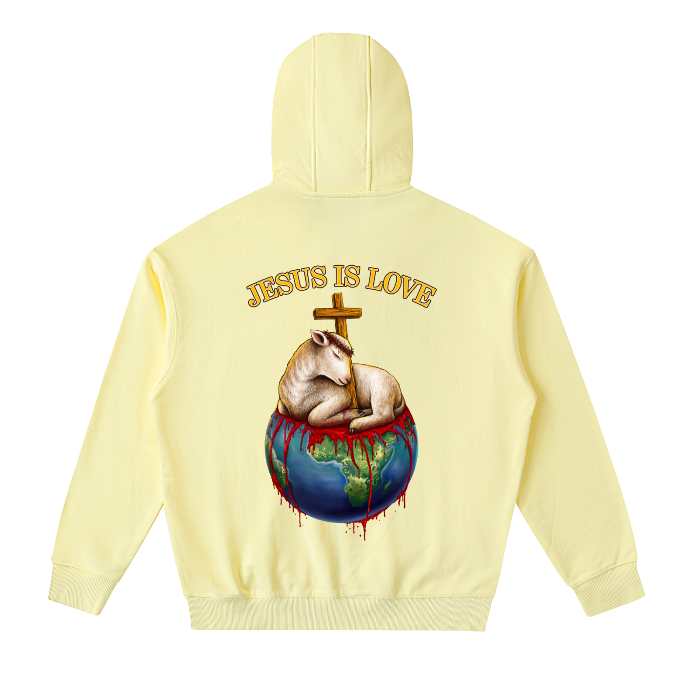 Jesus Is Love Yellow Classic Zip-Up Hoodie