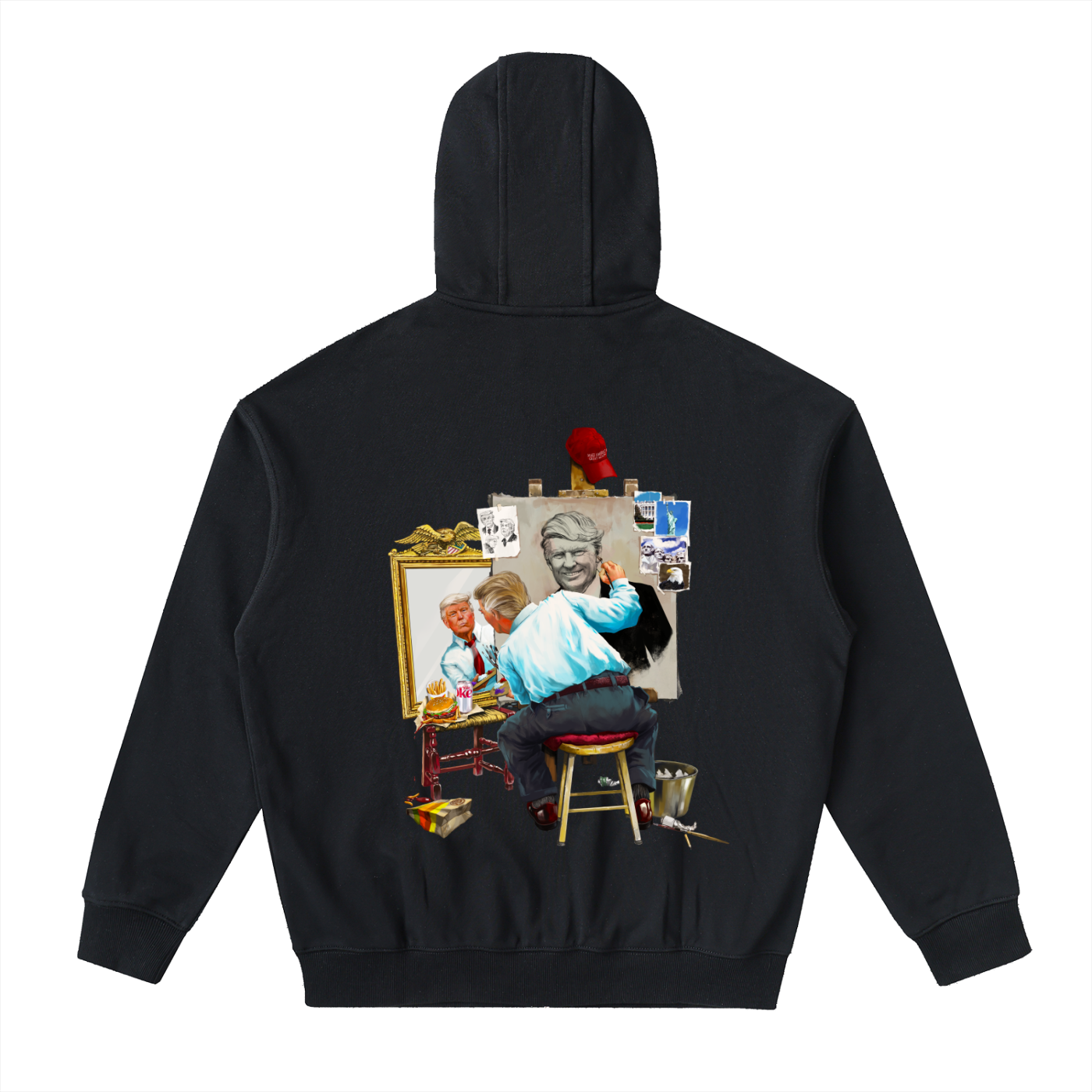 Donald Trump Triple Self Portrait Black Classic Zip-Up Hoodie