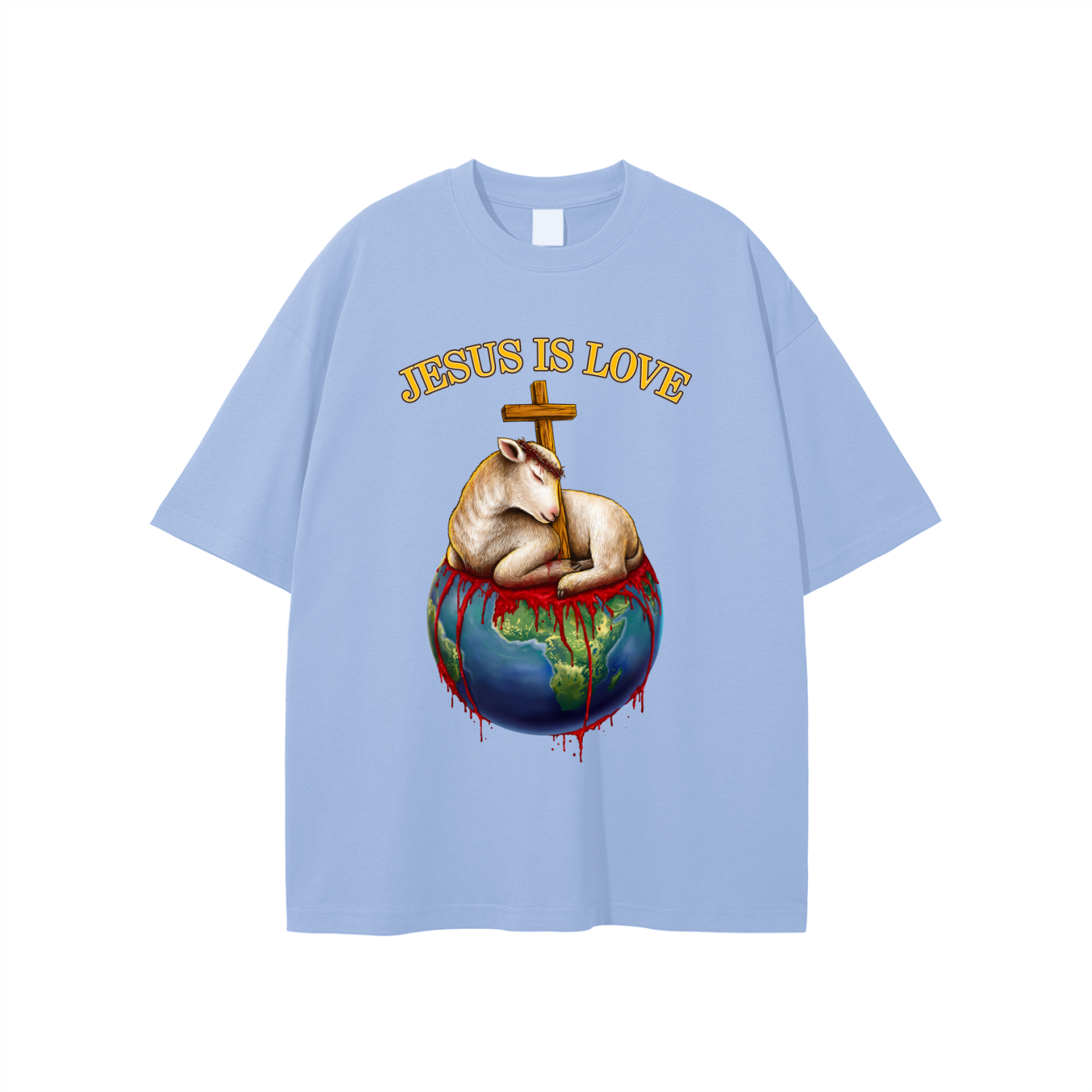 Jesus Is Love Classic Light Steel Blue Tee