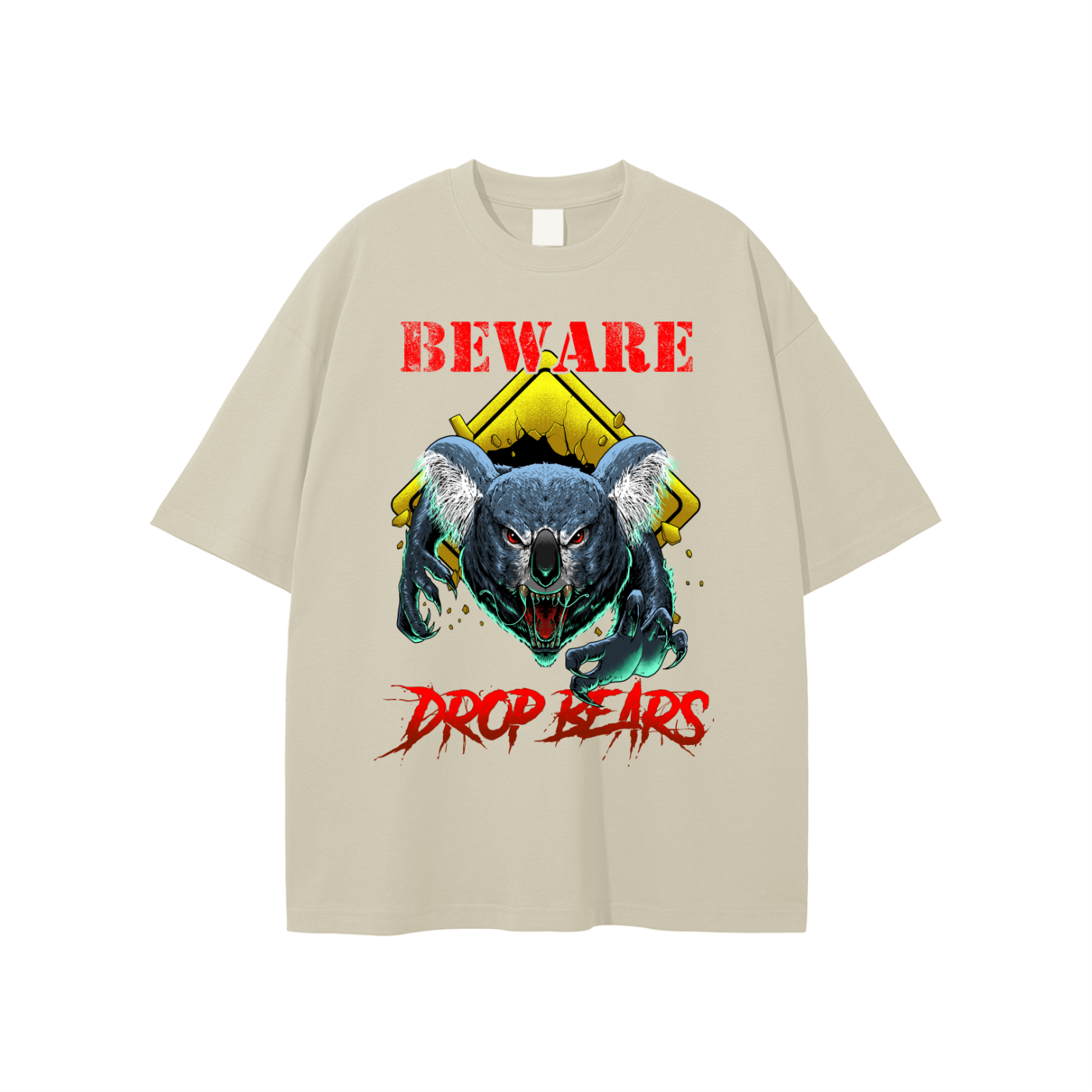 Beware Drop Bear Classic Khaki Tee