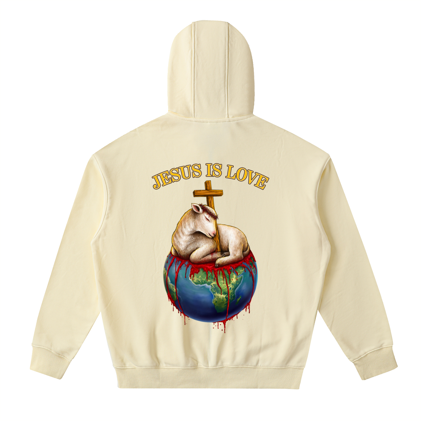 Jesus Is Love Light Khaki Classic Zip-Up Hoodie