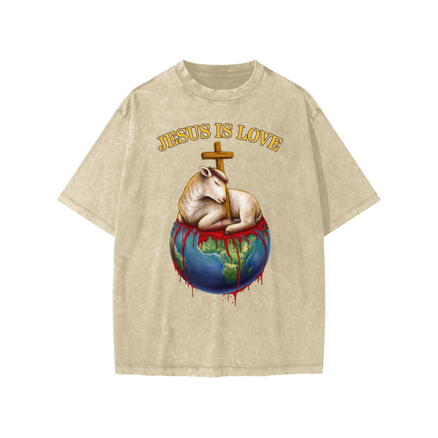 Jesus Is Love Snow Washed Khaki Kids' Tee