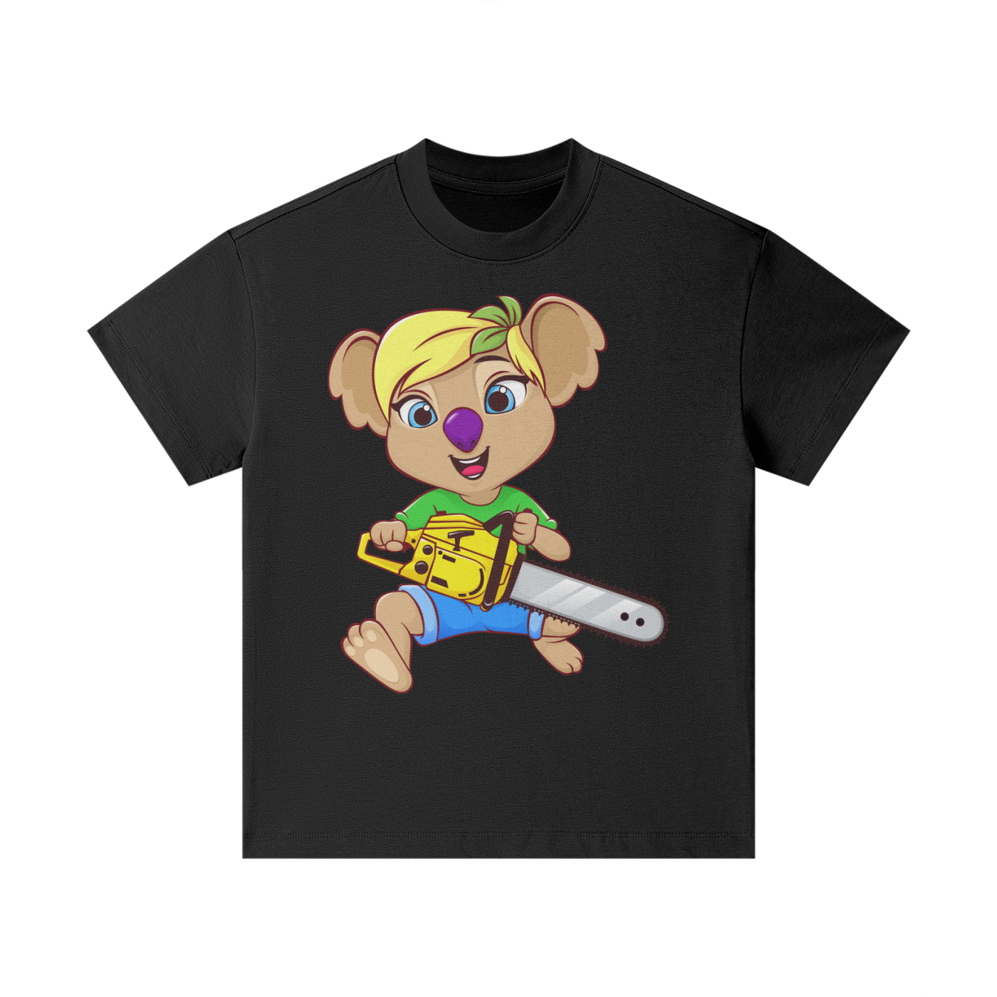 Disney Style Koala Chainsaw Classic Black Kids' Tee