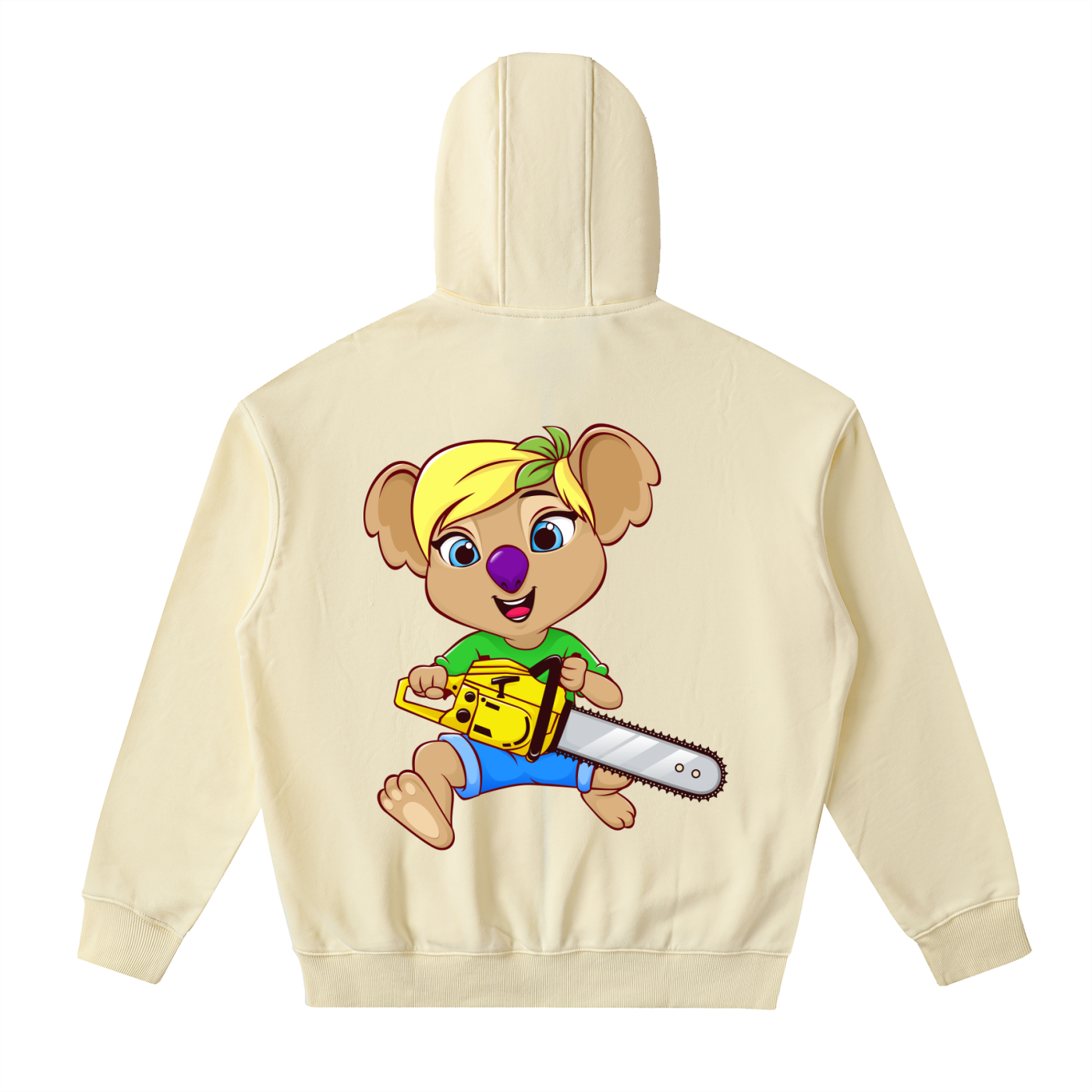 Disney Style Koala Chainsaw Light Khaki Classic Zip-Up Hoodie