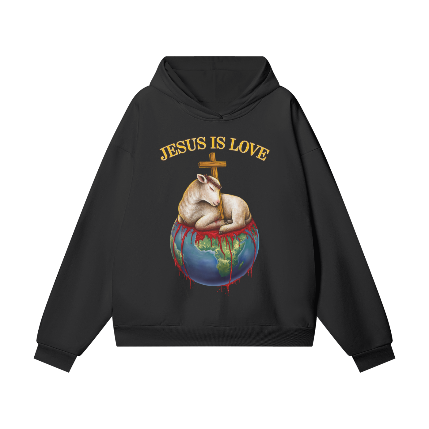 Jesus Is Love Hidden Pocket Fleece Black Hoodie