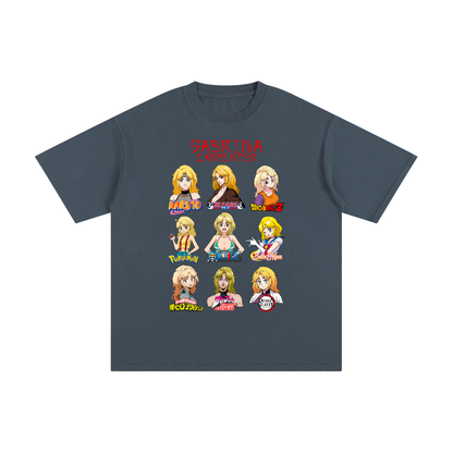 Sabrina Carpenter Anime Art Styles Charcoal Blue Classic Tee, Naruto, Bleach, Dragonball Z, Pokémon, One Piece, Sailor Moon, My Hero Academia, Jojo's Bizarre Adventure, Demon Slayer