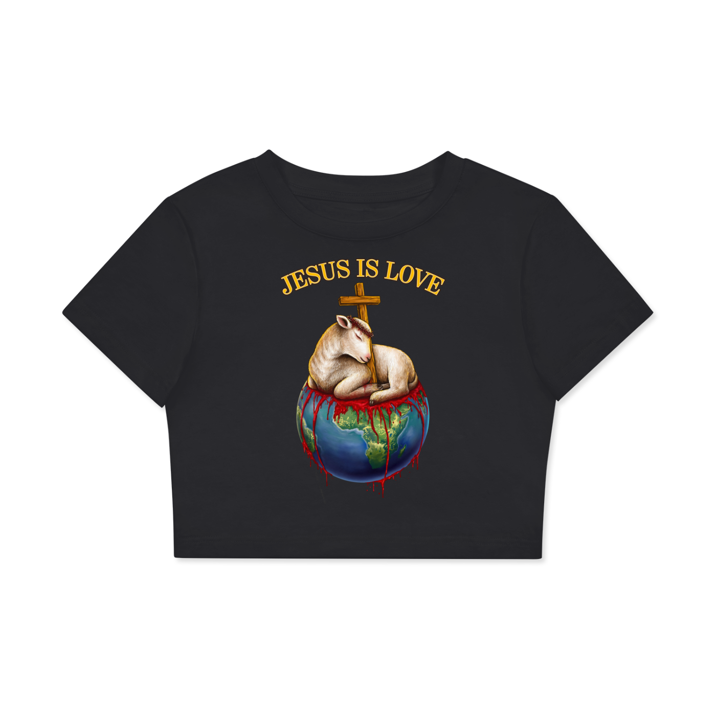 Jesus Is Love Black Classic Women’s Crop Top Tee