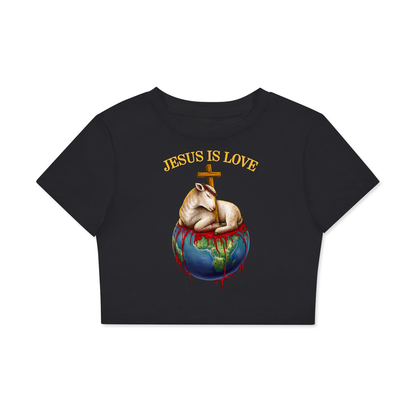 Jesus Is Love Black Classic Women’s Crop Top Tee