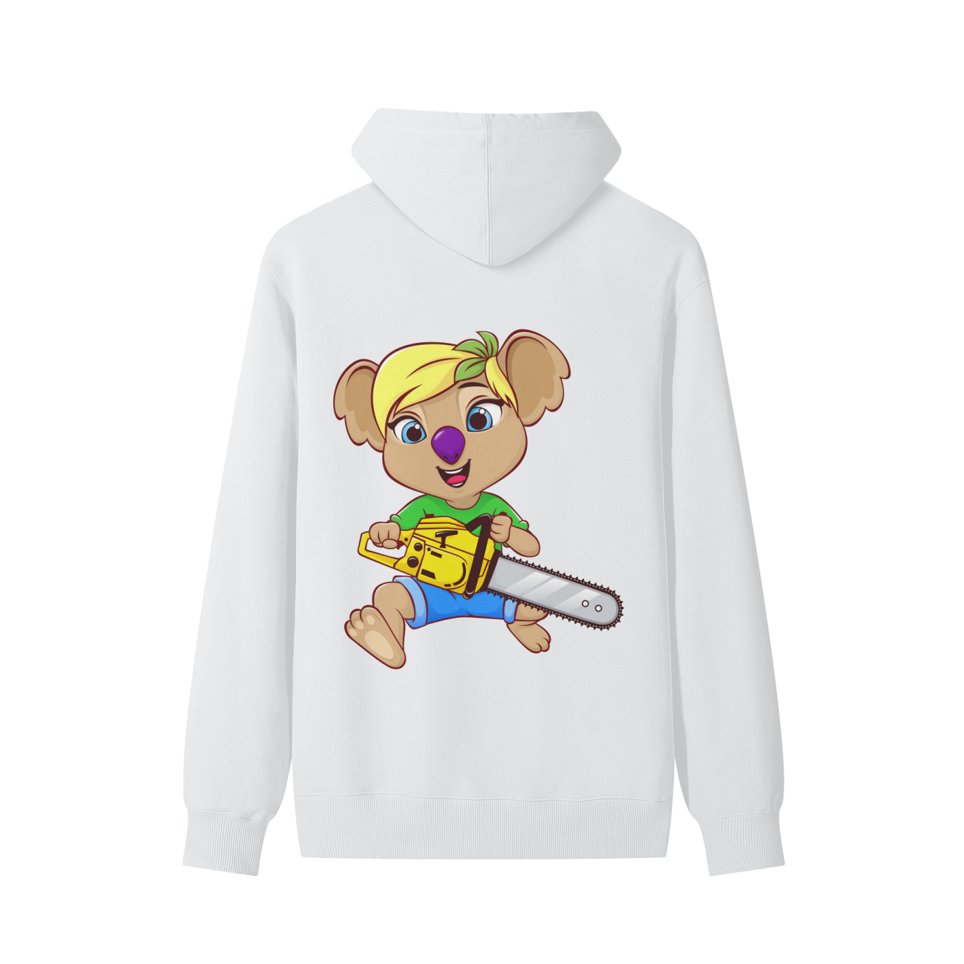 Disney Style Koala Chainsaw Classic White Hoodie