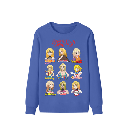 Sabrina Carpenter Anime Art Styles Klein Blue Classic Sweatshirt, Naruto, Bleach, Dragonball Z, Pokémon, One Piece, Sailor Moon, My Hero Academia, Jojo's Bizarre Adventure, Demon Slayer
