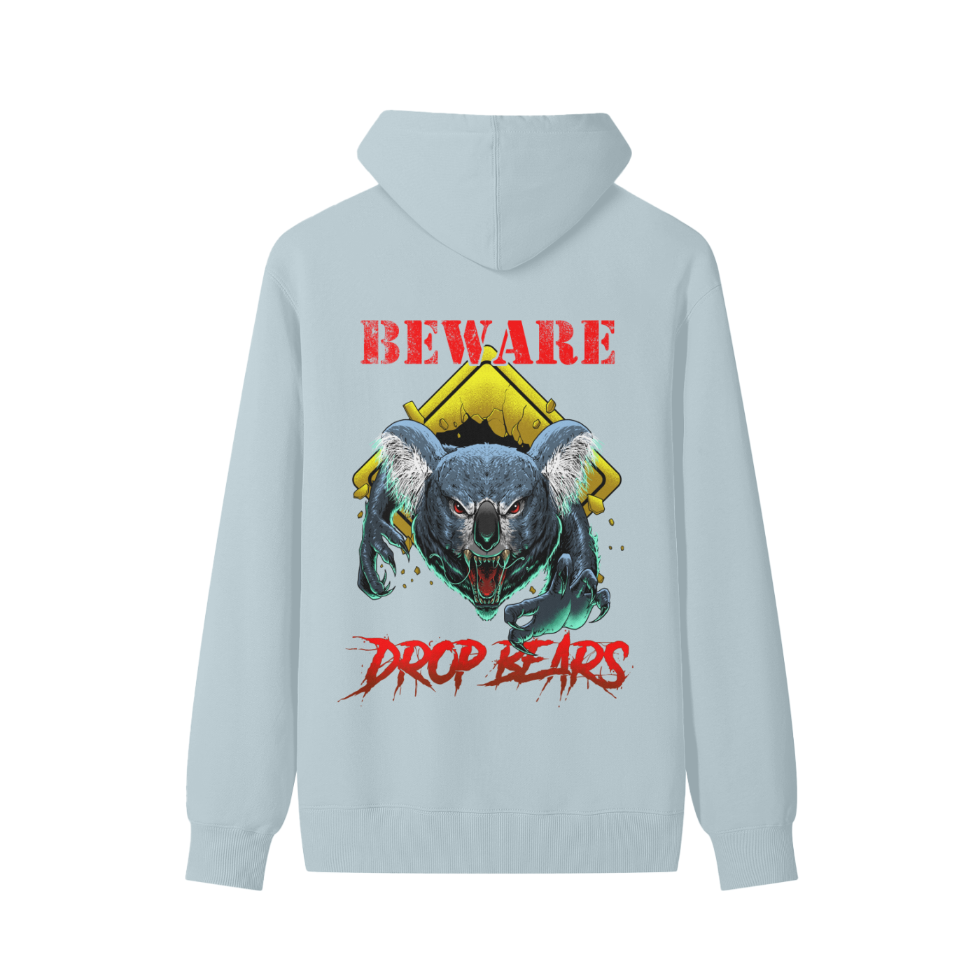 Beware Drop Bear Classic Pale Aqua Hoodie