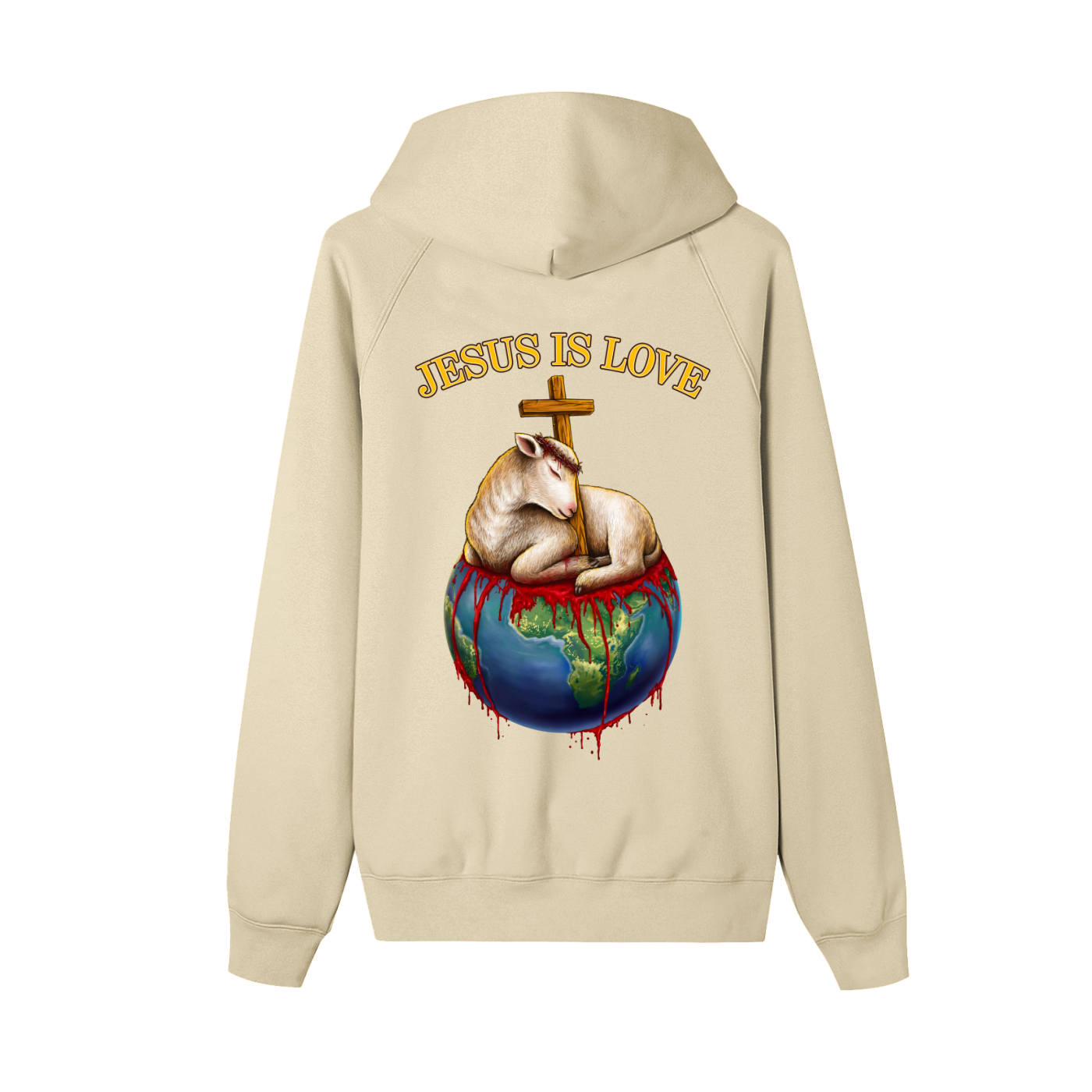 Jesus Is Love Light Khaki Zip-Up Fleece Hoodie