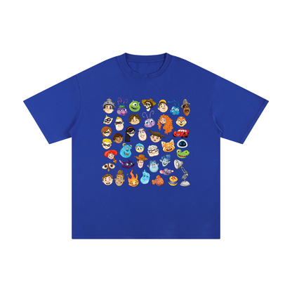 Watercolour Disney Pixar Protagonist Icons Cerulean Blue Classic Tee, Toy Story, A Bug’s Life, Monsters, Inc., Finding Nemo, The Incredibles, Cars, Ratatouille, WALL-E, Up, Brave, Inside Out, The Good Dinosaur, Coco, Onward, Soul, Luca, Turning Red, Elemental, Elio, Hoppers, Gatto