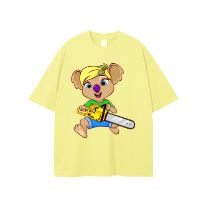 Disney Style Koala Chainsaw Classic Light Yellow Tee