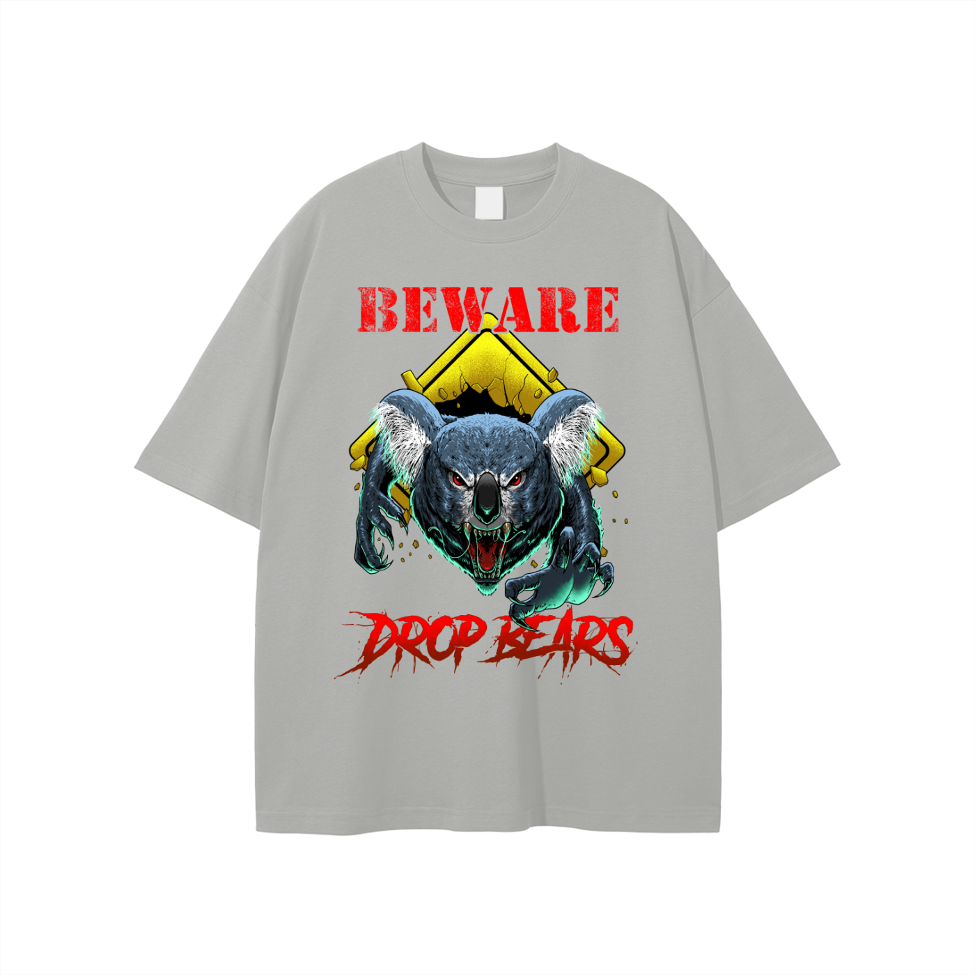 Beware Drop Bear Classic Light Grey Tee