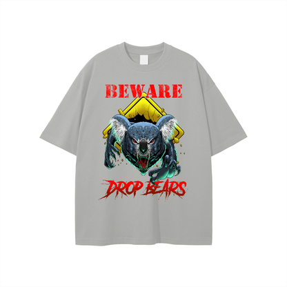 Beware Drop Bear Classic Light Grey Tee