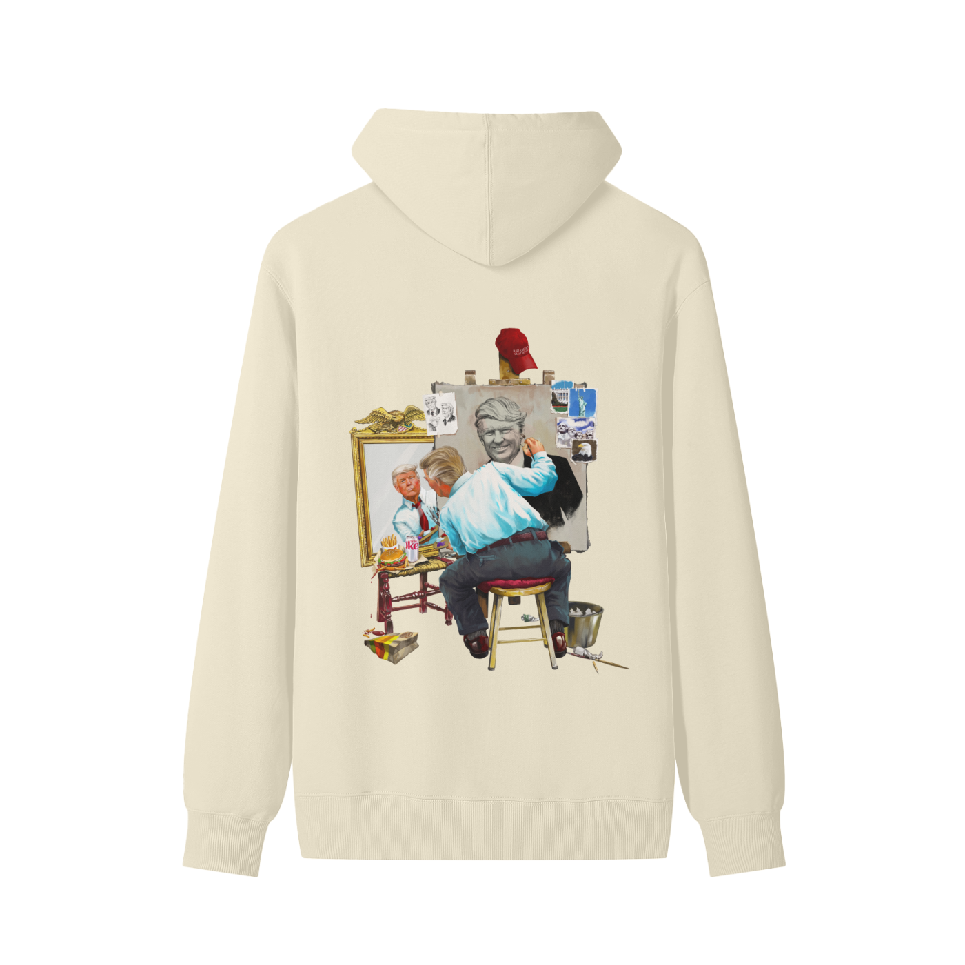 Donald Trump Triple Self Portrait Classic Light Khaki Hoodie