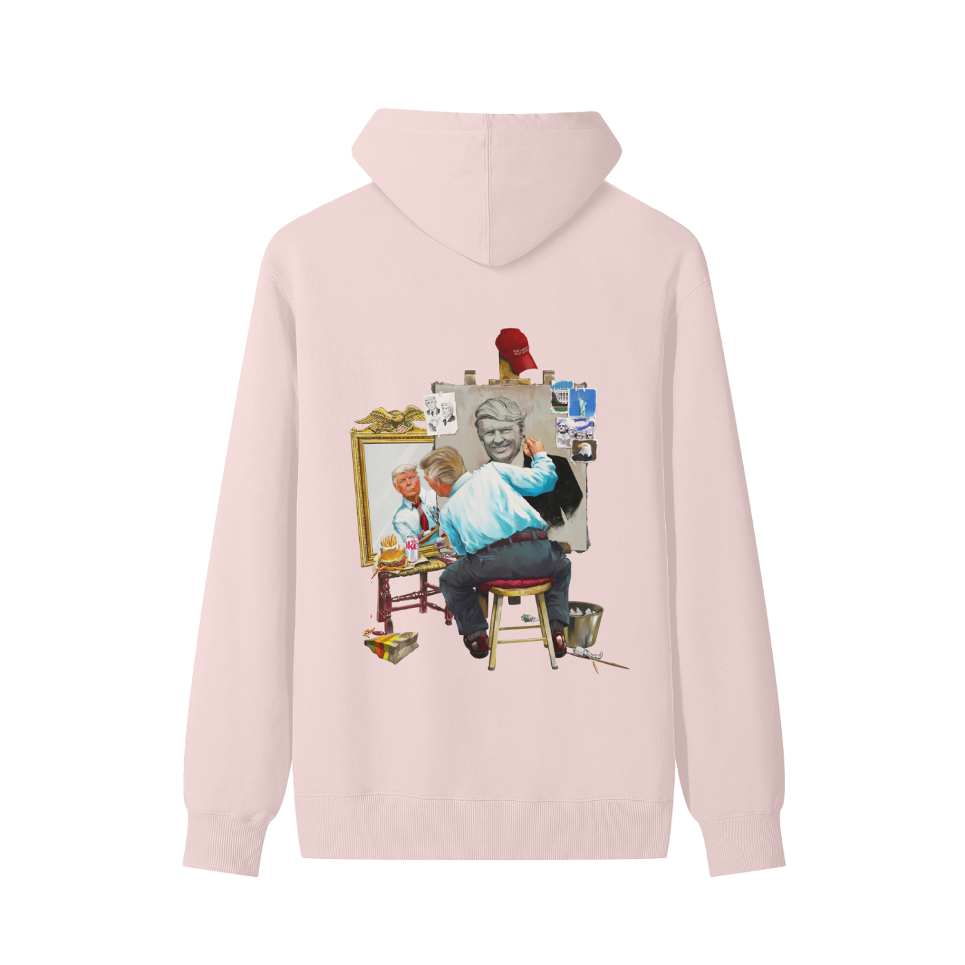 Donald Trump Triple Self Portrait Classic Light Pink Hoodie