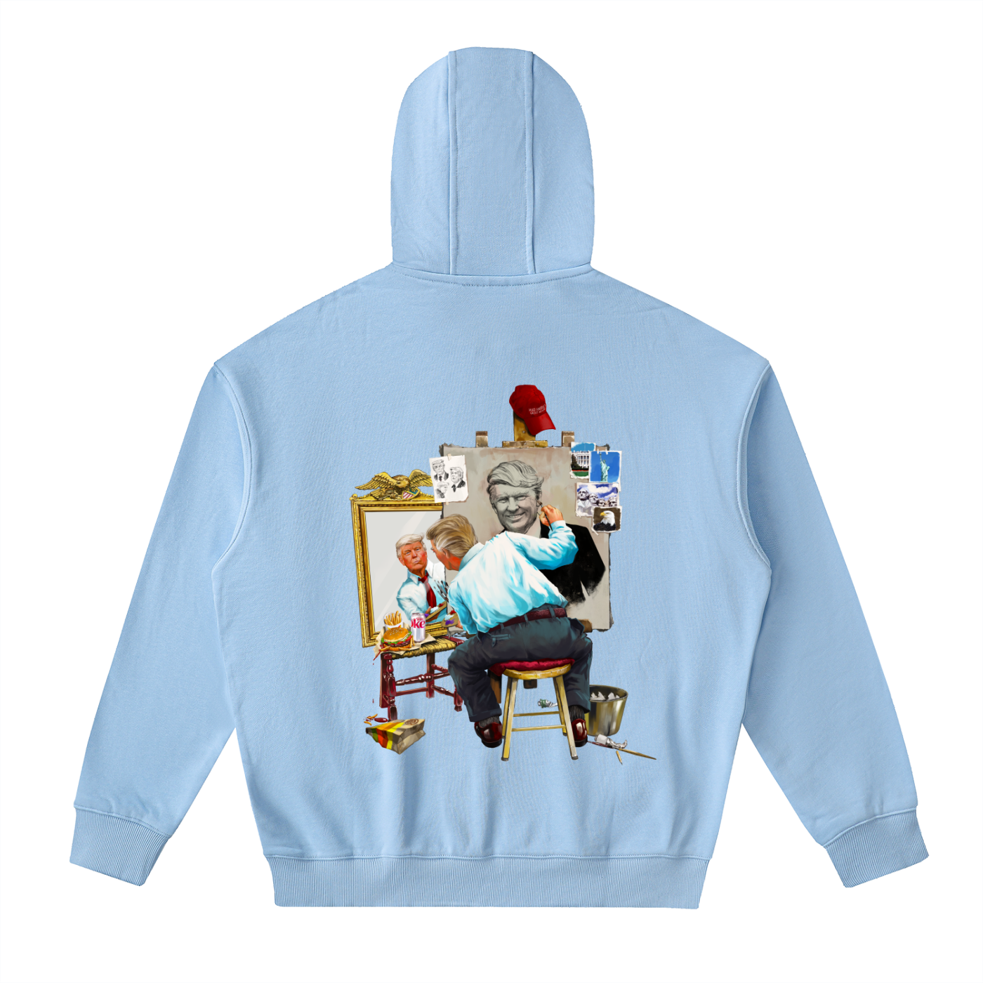 Donald Trump Triple Self Portrait Sky Blue Classic Zip-Up Hoodie