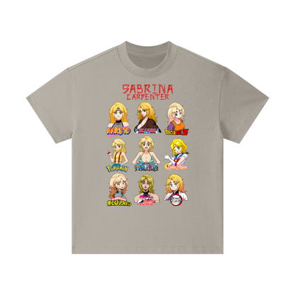 Sabrina Carpenter Anime Art Styles Taupe Classic Kids' Tee, Naruto, Bleach, Dragonball Z, Pokémon, One Piece, Sailor Moon, My Hero Academia, Jojo's Bizarre Adventure, Demon Slayer