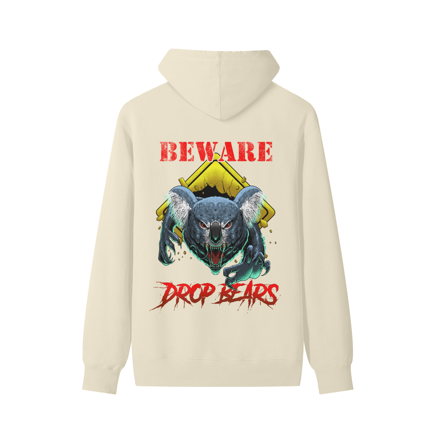 Beware Drop Bear Classic Light Khaki Hoodie